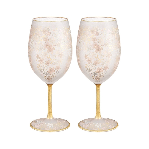 樱花金箔红酒杯2个套装