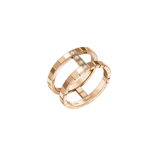 Chopard 萧邦Ice Cube系列玫瑰金镶钻戒指827006-5009
