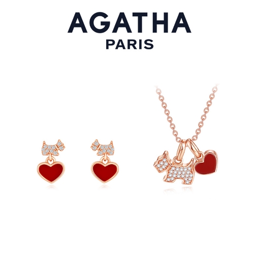 AGATHA/瑷嘉莎银制项链耳饰套装382005A-107-TU