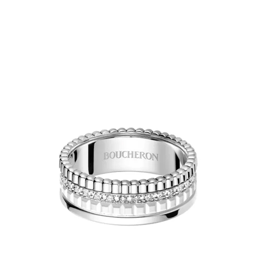 Boucheron 宝诗龙Quatre18K白金镶钻戒指 小型款