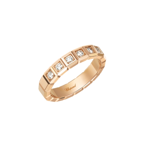 Chopard 萧邦Ice Cube系列玫瑰金镶钻戒指829834-5034