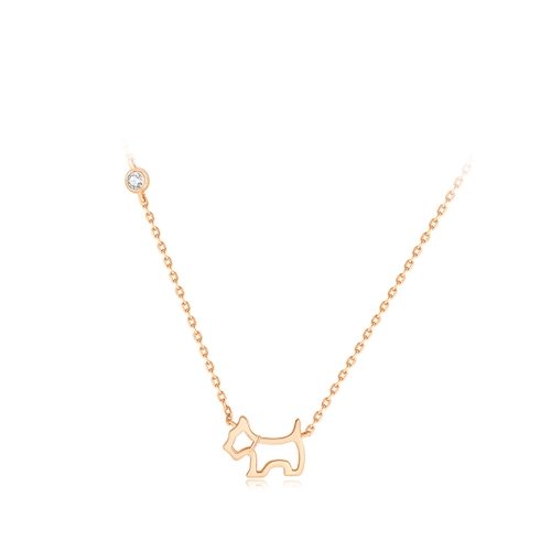 AGATHA/瑷嘉莎SIGNATURE SCOTTIE SUPREME玫瑰金色项链
