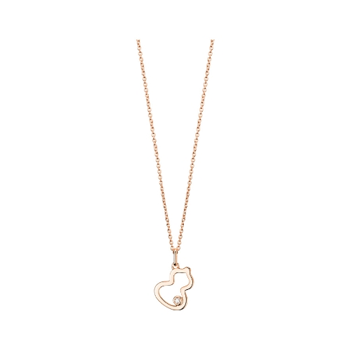 Qeelin Petite Wulu 18K 玫瑰金钻石项链