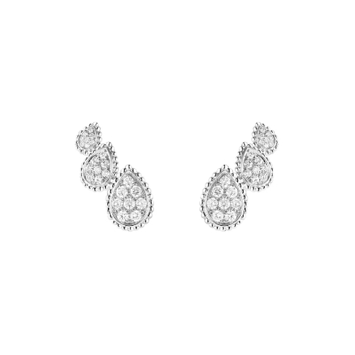 Boucheron 宝诗龙Serpent Bohème18K白金镶钻耳饰 XXS、XS和S图案